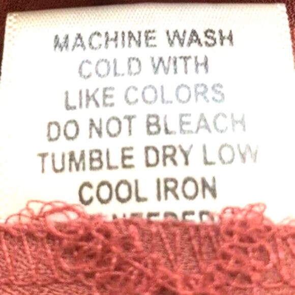 Boho Orange Pullover Top Womens Large Rust Long Tie Front Festival Henley - Picture 7 of 7